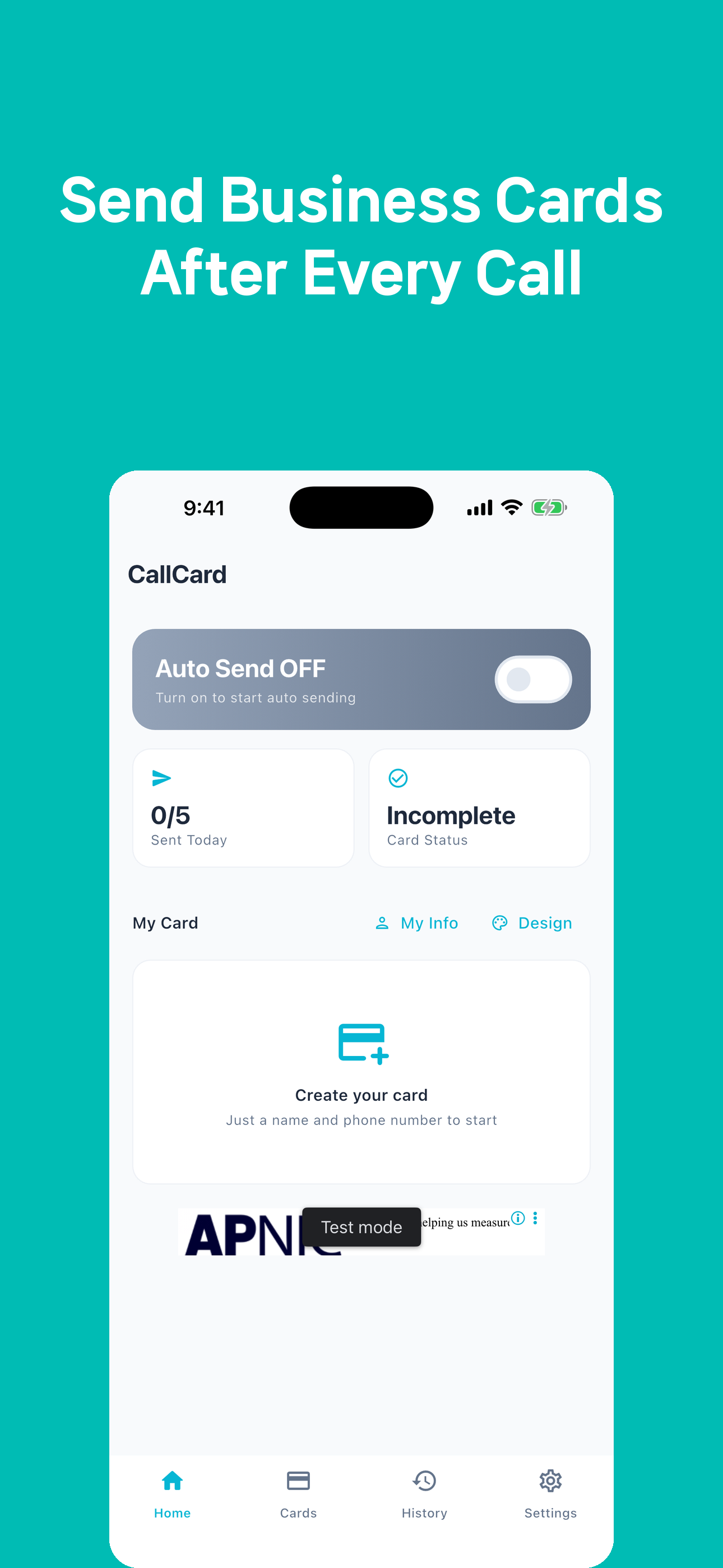 callcard screenshot
